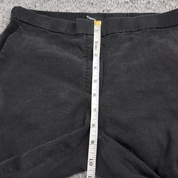 Theory Pants Womens 2 Black Linen Blend Classiccore Straight Leg Career Casual - Picture 6 of 9